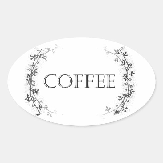 Classic Vine Design Koffiepot Etiketten Stickers (Voorkant)