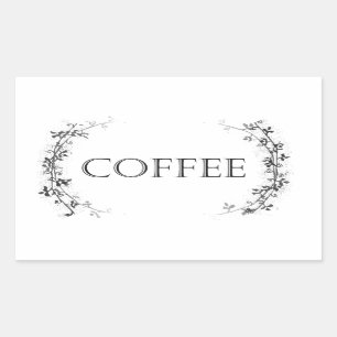 Classic Vine Design Koffiepot Etiketten Stickers