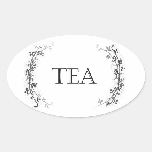 Classic Vine Design Tea Container Labels Stickers (Voorkant)