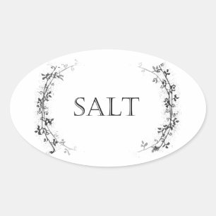 Classic Vine Design Zout Container Labels Stickers