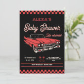 Classic vintage auto Baby shower Kaart (Staand voorkant)