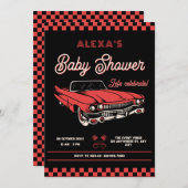 Classic vintage auto Baby shower Kaart (Voorkant / Achterkant)