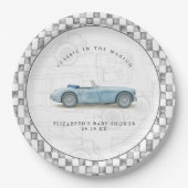 Classic Vintage Car Baby shower Papieren Bordje (Voorkant)