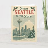 Classic Vintage Christmas Kaart – uit Seattle (Voorkant)