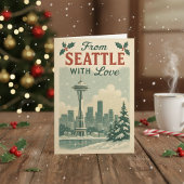Classic Vintage Christmas Kaart – uit Seattle