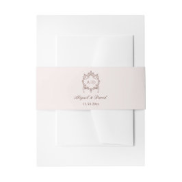 Classic Vintage Crest Wedding Monograms Uitnodigingen Wikkel
