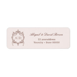Classic Vintage Crest Wedding Return Address Etiket