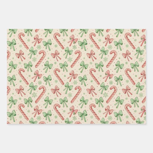 Classic Vintage Holiday Pattern Inpakpapier Vel (Voorkant)