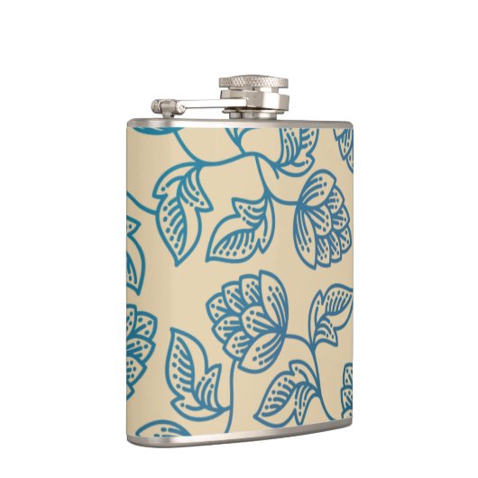 Classic Vintage Hop Leaves Pattern Heupfles (Rechts)