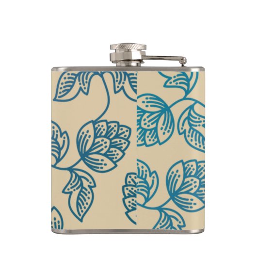 Classic Vintage Hop Leaves Pattern Heupfles (Achterkant)