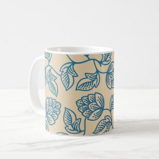 Classic Vintage Hop Leaves Pattern Koffiemok (Voorkant links)
