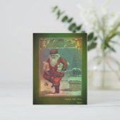 Classic vintage kerst briefkaart met kerstman (Staand voorkant)