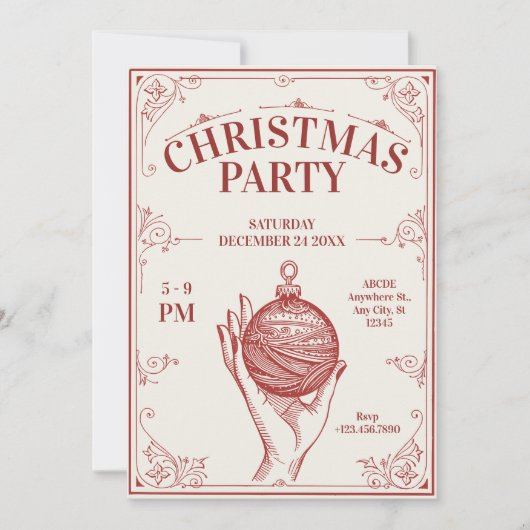 Classic Vintage kerst Kaart (Voorkant)