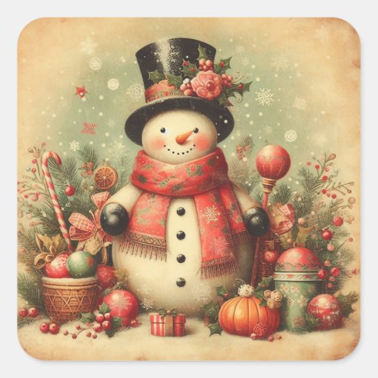 Classic Vintage Kerst Stickers (Voorkant)