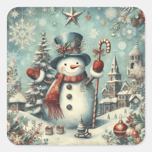 Classic Vintage Kerst Stickers (Voorkant)