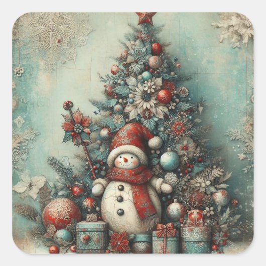 Classic Vintage Kerst Stickers (Voorkant)