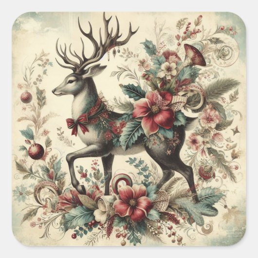 Classic Vintage Kerst Stickers (Voorkant)