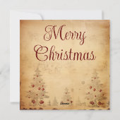 Classic Vintage Kerst Wenskaart Feestdagenkaart (Achterkant)