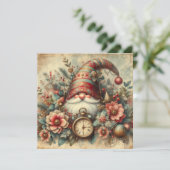 Classic Vintage Kerst Wenskaart Feestdagenkaart (Staand voorkant)