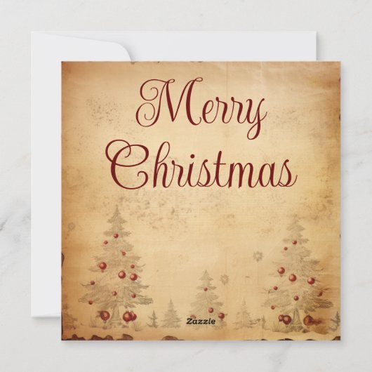 Classic Vintage Kerst Wenskaart Feestdagenkaart (Achterkant)