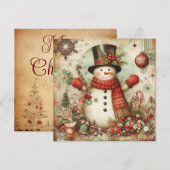 Classic Vintage Kerst Wenskaart Feestdagenkaart (Voorkant / Achterkant)