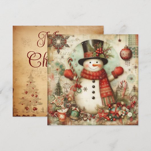 Classic Vintage Kerst Wenskaart Feestdagenkaart (Voorkant / Achterkant)