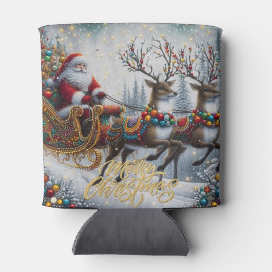 Classic/Vintage Kerstman & rendier Blikjeskoeler (Achterkant)