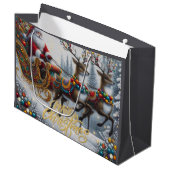 Classic/Vintage Kerstman & rendier Groot Cadeauzakje (Voorkant Gekanteld)