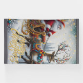 Classic/Vintage Kerstman & rendier Spandoek (Horizontaal)