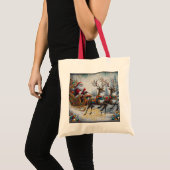 Classic/Vintage Kerstman & rendier Tote Bag (Voorkant (product))