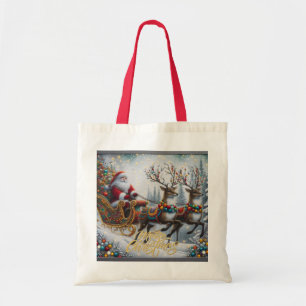 Classic/Vintage Kerstman & rendier Tote Bag
