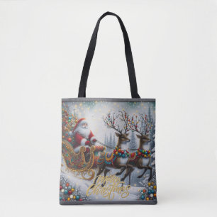 Classic/Vintage Kerstman & rendier Tote Bag
