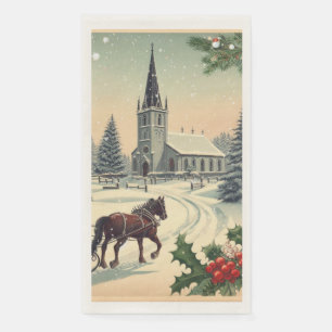 Classic/Vintage Kerstmisscène Mok Servet