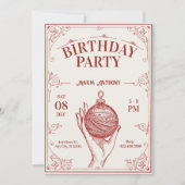 Classic Vintage kerstverjaardag Kaart (Voorkant)