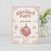 Classic Vintage kerstverjaardag Kaart (Staand voorkant)