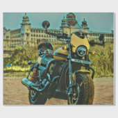 classic vintage motorcycle gift cadeaupapier (Vlak)