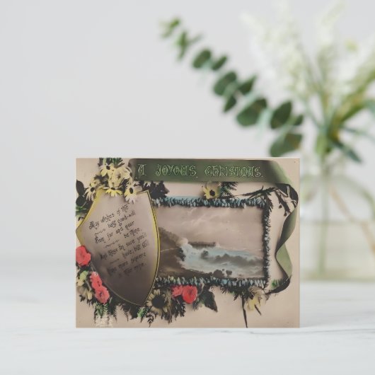 Classic Vintage Seaside Christmas  Briefkaart (Staand voorkant)