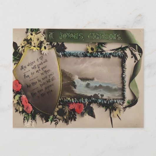 Classic Vintage Seaside Christmas  Briefkaart (Voorkant)
