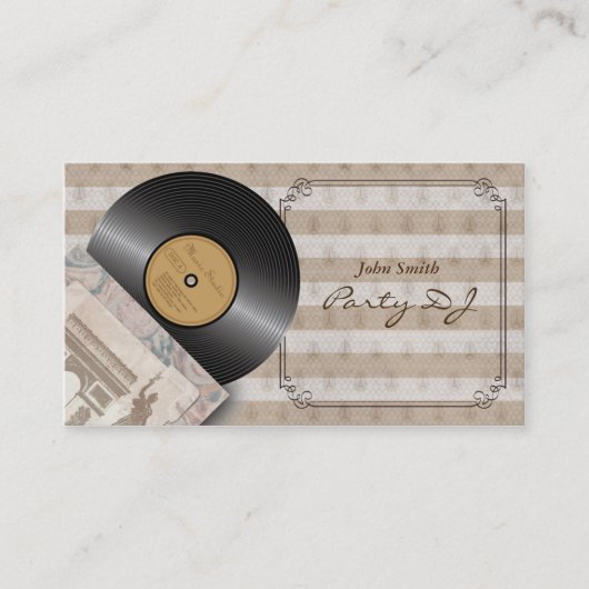 Classic Vinyl Record Club DJ Music Visitekaartjes (Voorkant)