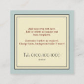  Classic Vinyl Record Vierkante Visitekaartje (Achterkant)