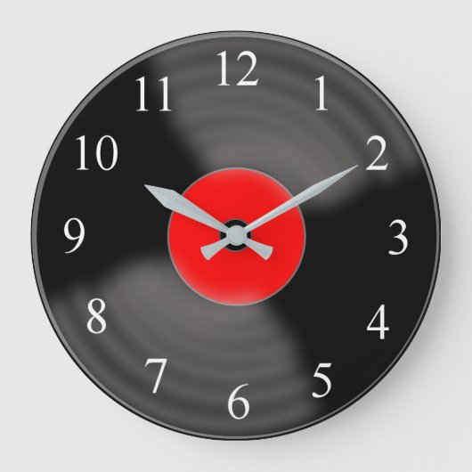 Classic Vinyl Record Wall Clock Grote Klok (Voorkant)