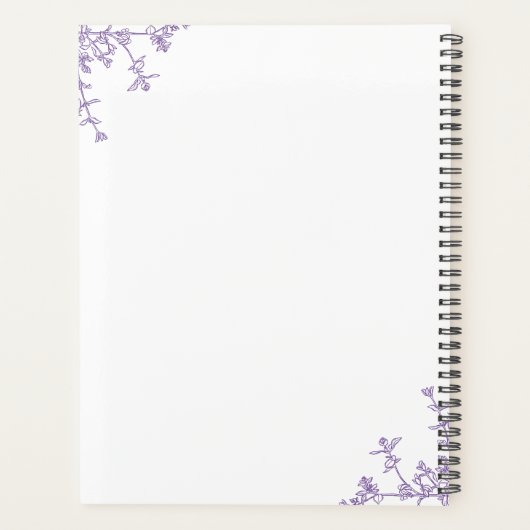 Classic Violet  Bloemkam Monogram Planner (Achterkant)