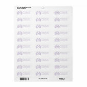 Classic Violet Floral Crest Monogram Adres Etiket (Full Sheet)