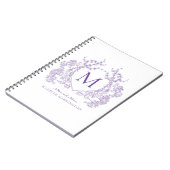 Classic Violet Floral Crest Monogram Notitieboek (Linkerzijde)