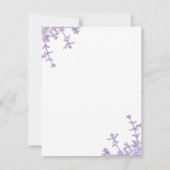 Classic Violet Floral Crest Monogram Notitiekaartje (Achterkant)