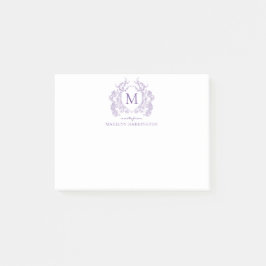 Classic Violet Floral  Crest Monogram Post-it® Notes