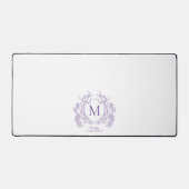 Classic Violet Paarse Floral Crest Monogram Bureaumat (Voorkant)