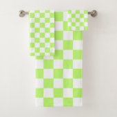 Classic visual lime checkerboard  bad handdoek (Insitu)