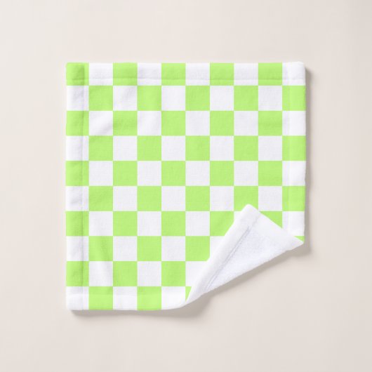 Classic visual lime checkerboard  bad handdoek (Wasdoekje)