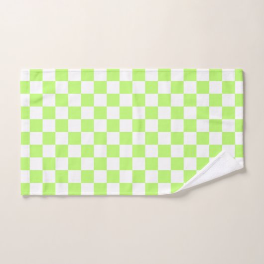 Classic visual lime checkerboard  bad handdoek (Handdoek)